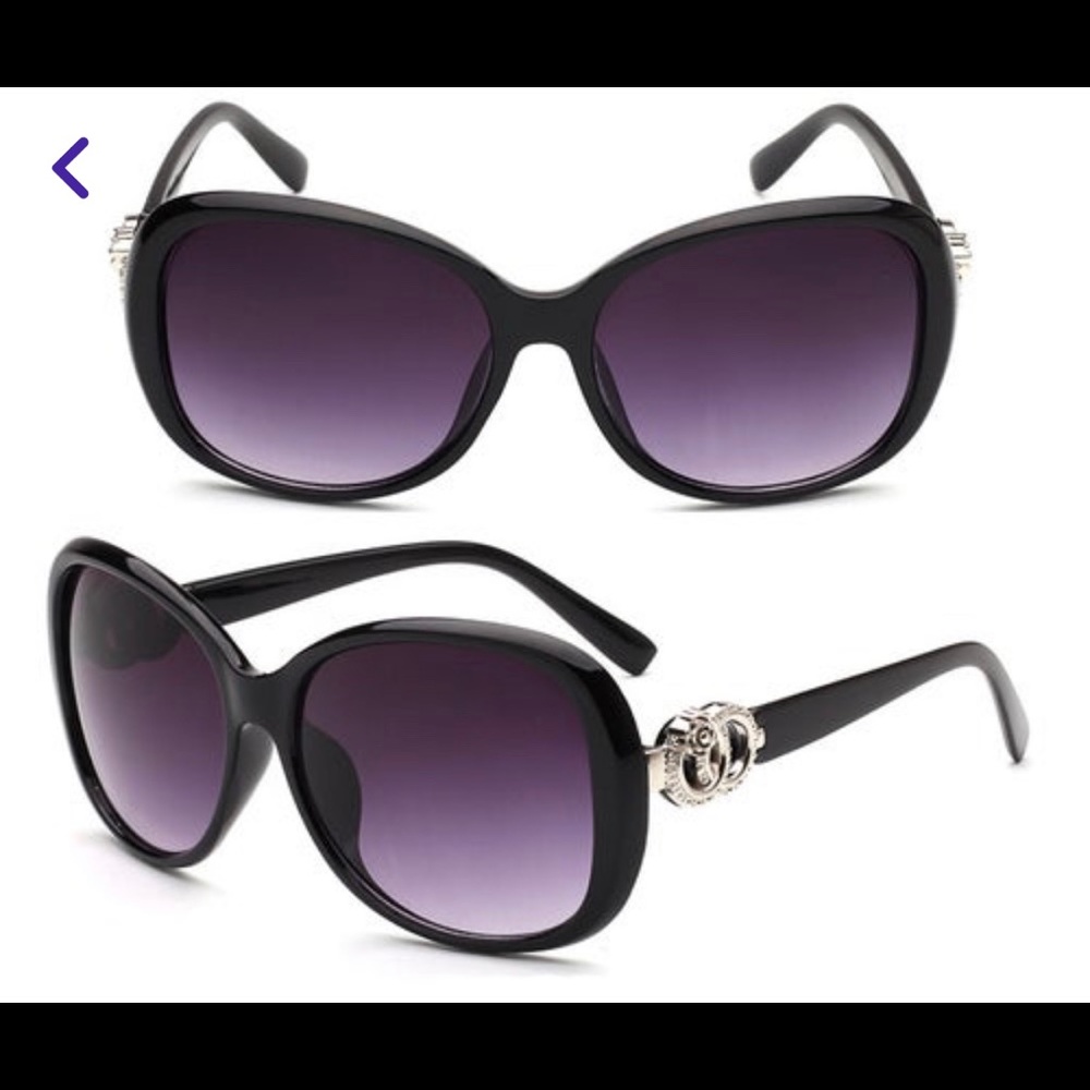 Black luxury double rings sunglasses NWT